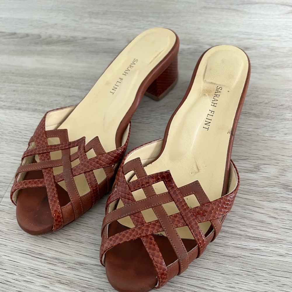 Sarah Flint Perfect Terry 38.5 Toffee & Embossed Calf
